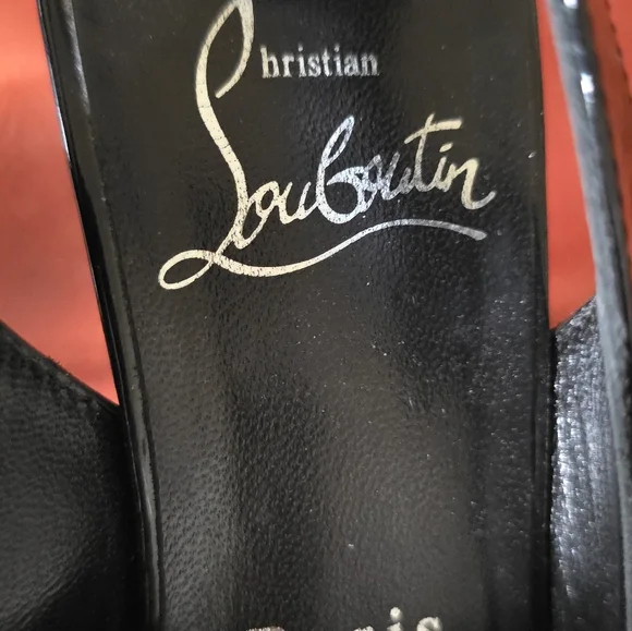 Christian Louboutin Hot Chick Sling Alta Black Stiletto Heels